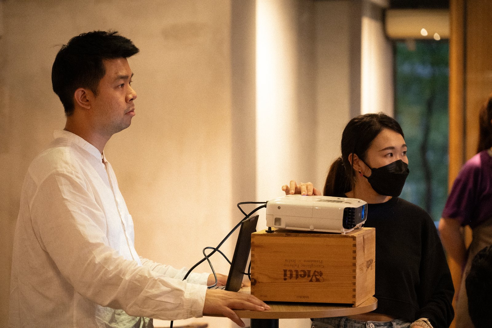 AV setup with projector