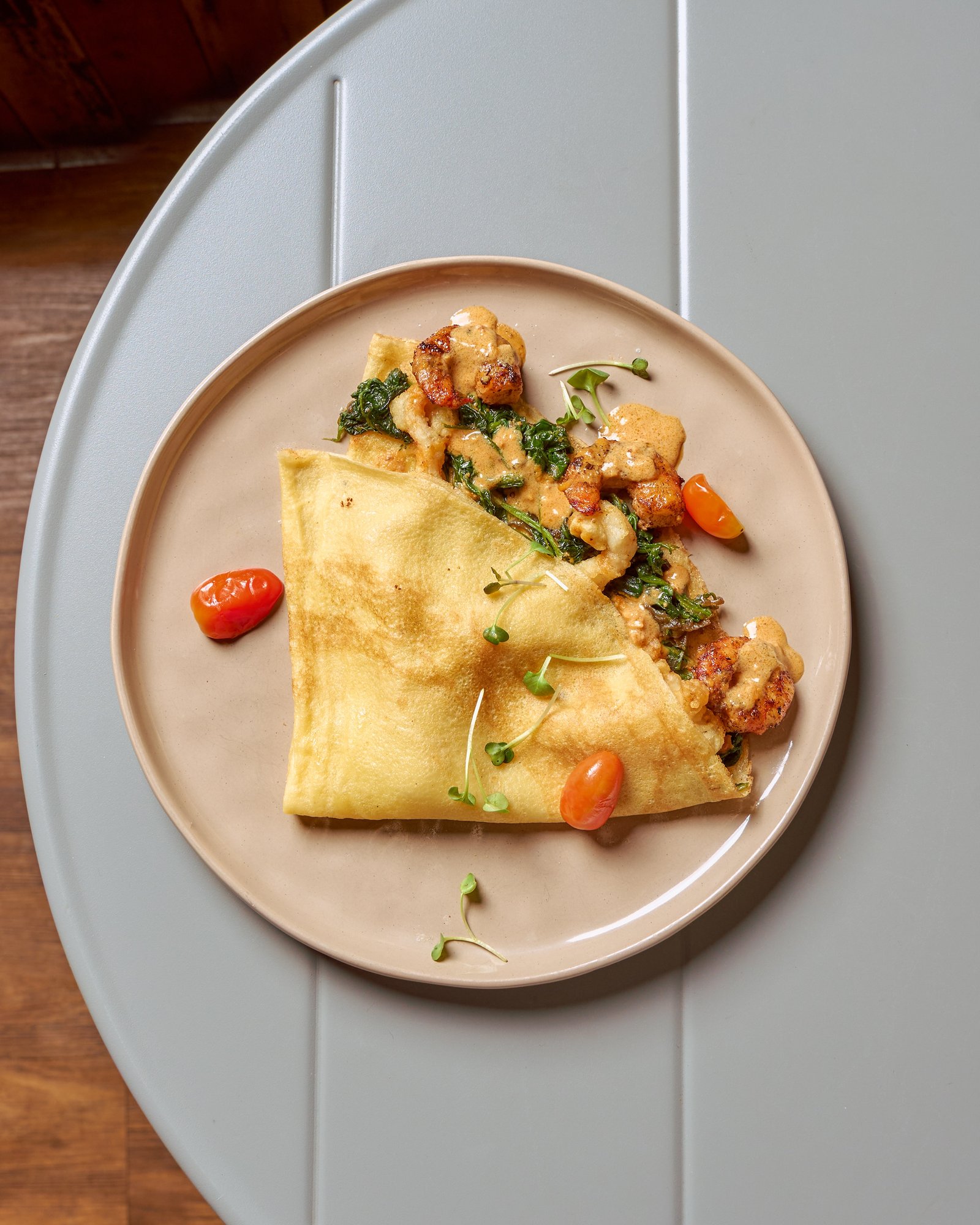 Savoury Crepe with Spinach